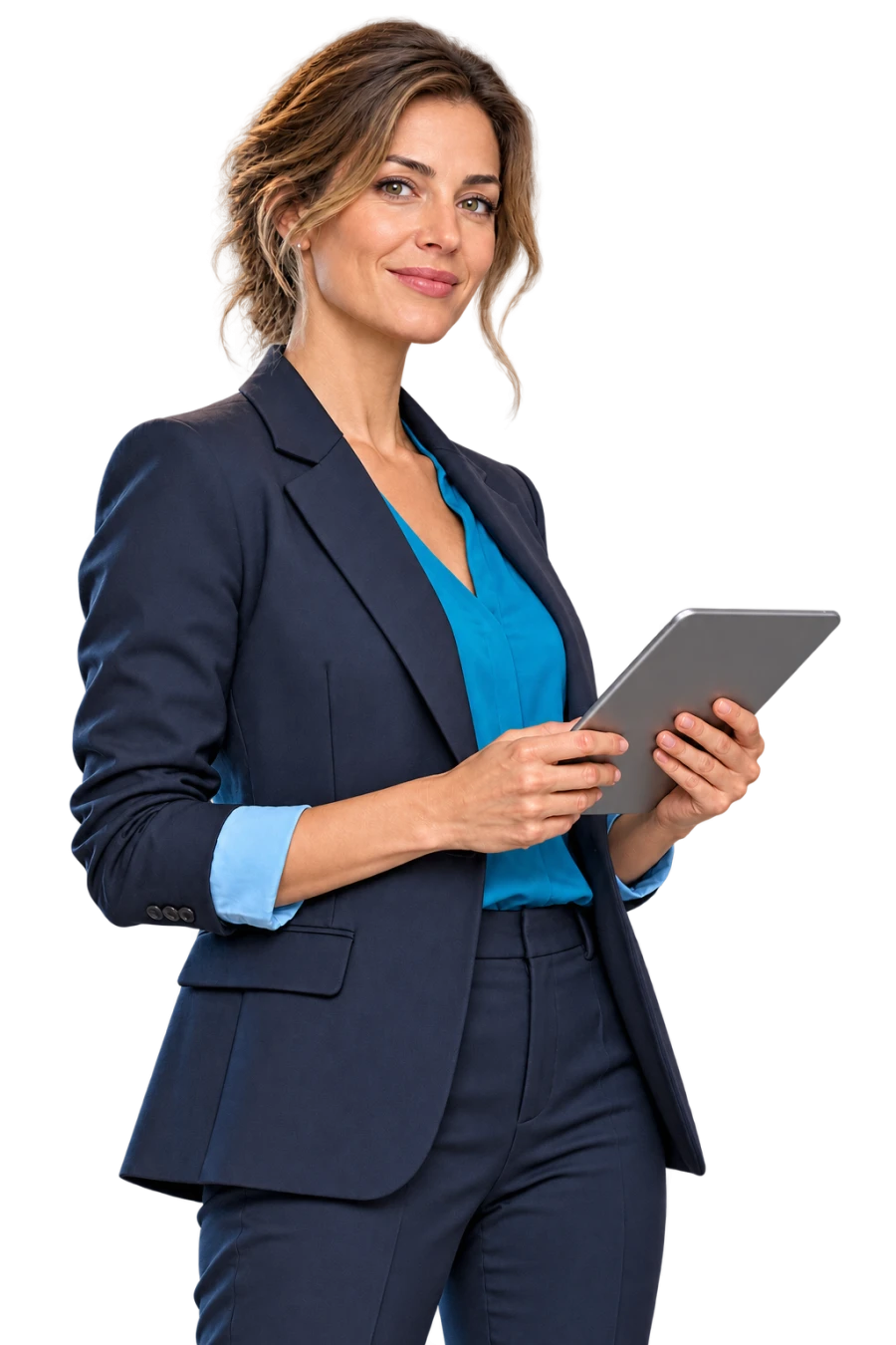 Event manager with a tablet for the event’s digital control room