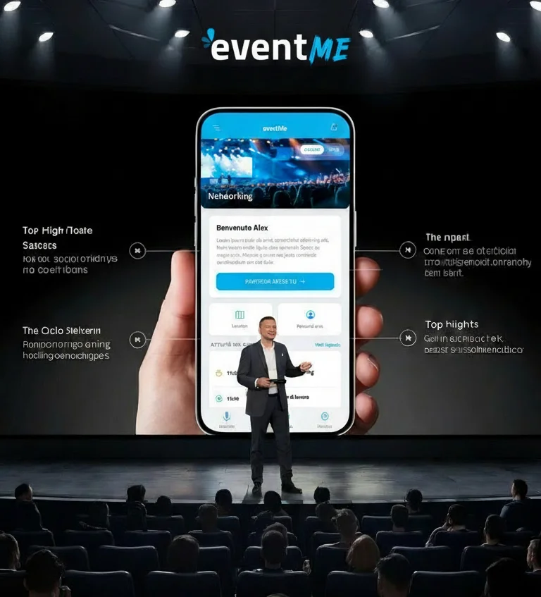 eventMe custom event web app modules on mobile interface