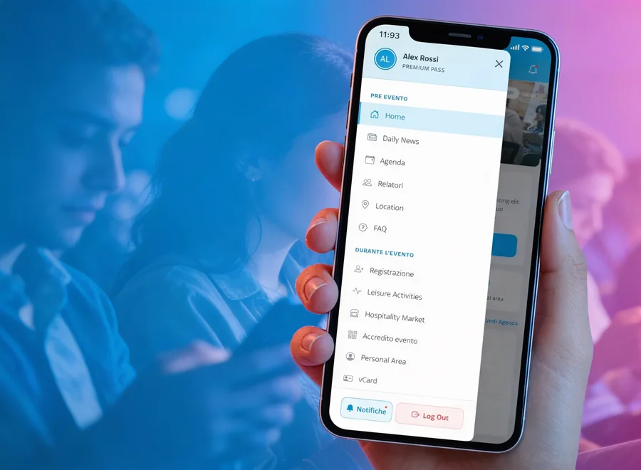 Web app eventMe personalizzabile per eventi