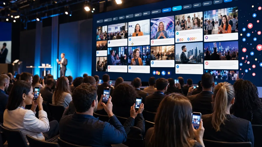 Wall live eventWall con messaggi, foto, hashtag e reazioni del pubblico