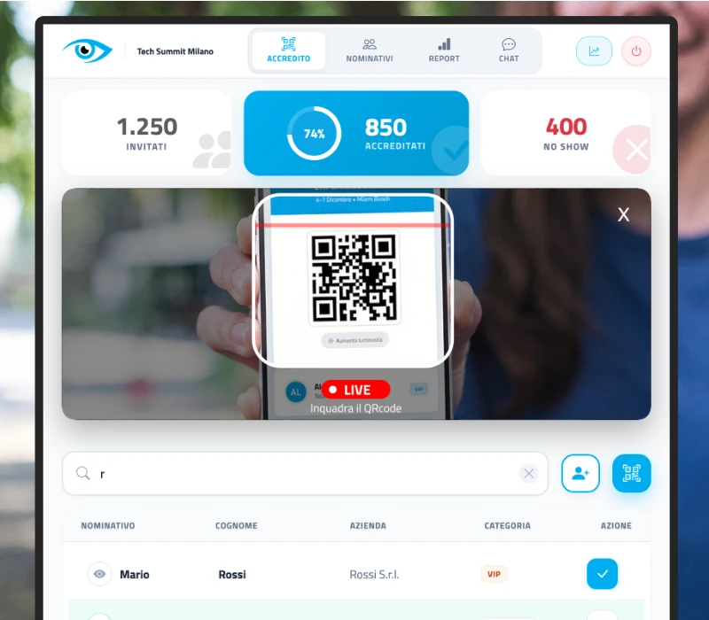 goAhead Plus event check-in interface
