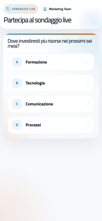 pollMe mobile screen with active poll