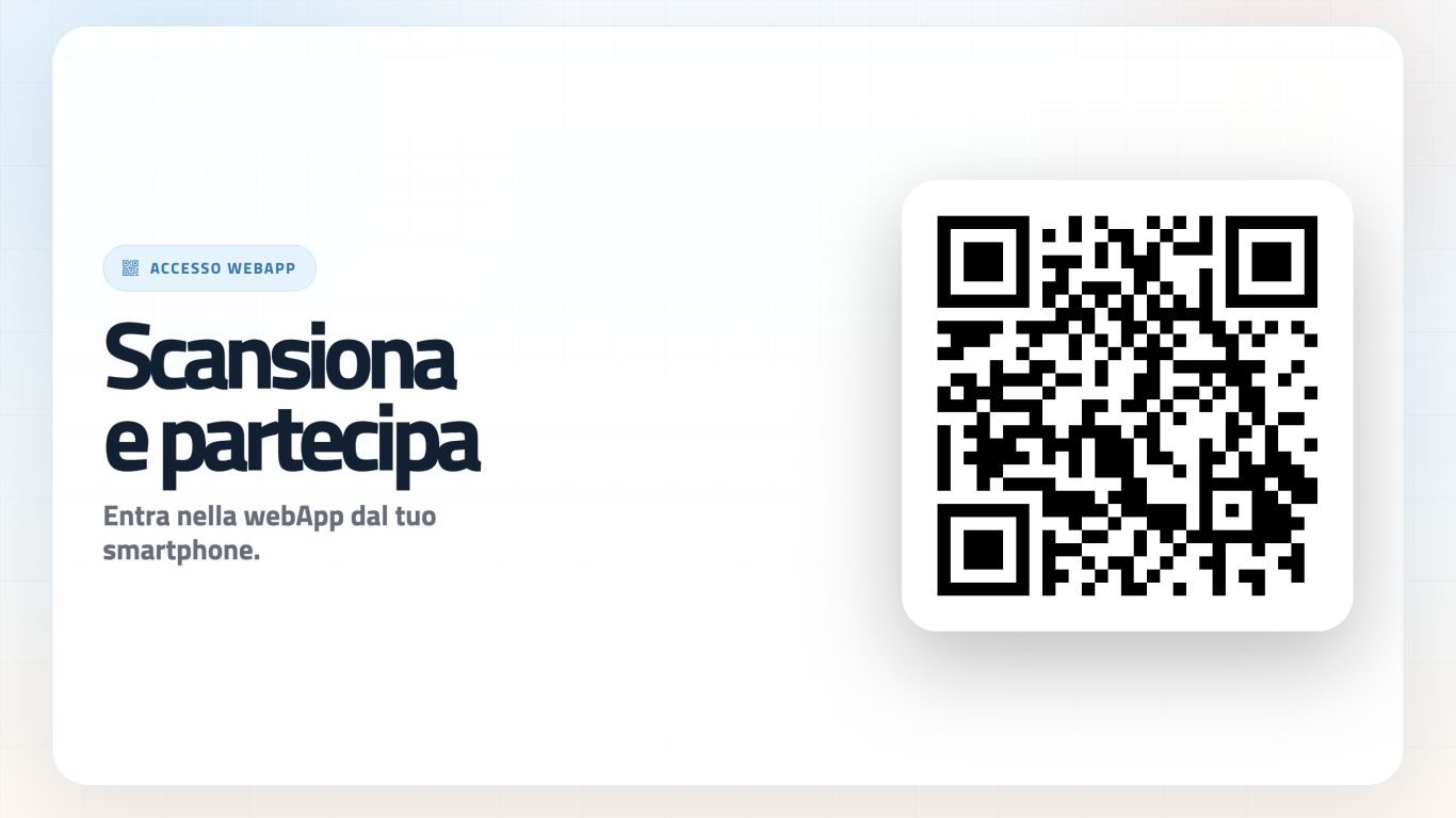 pollMe display view with QR code in 16:9 format
